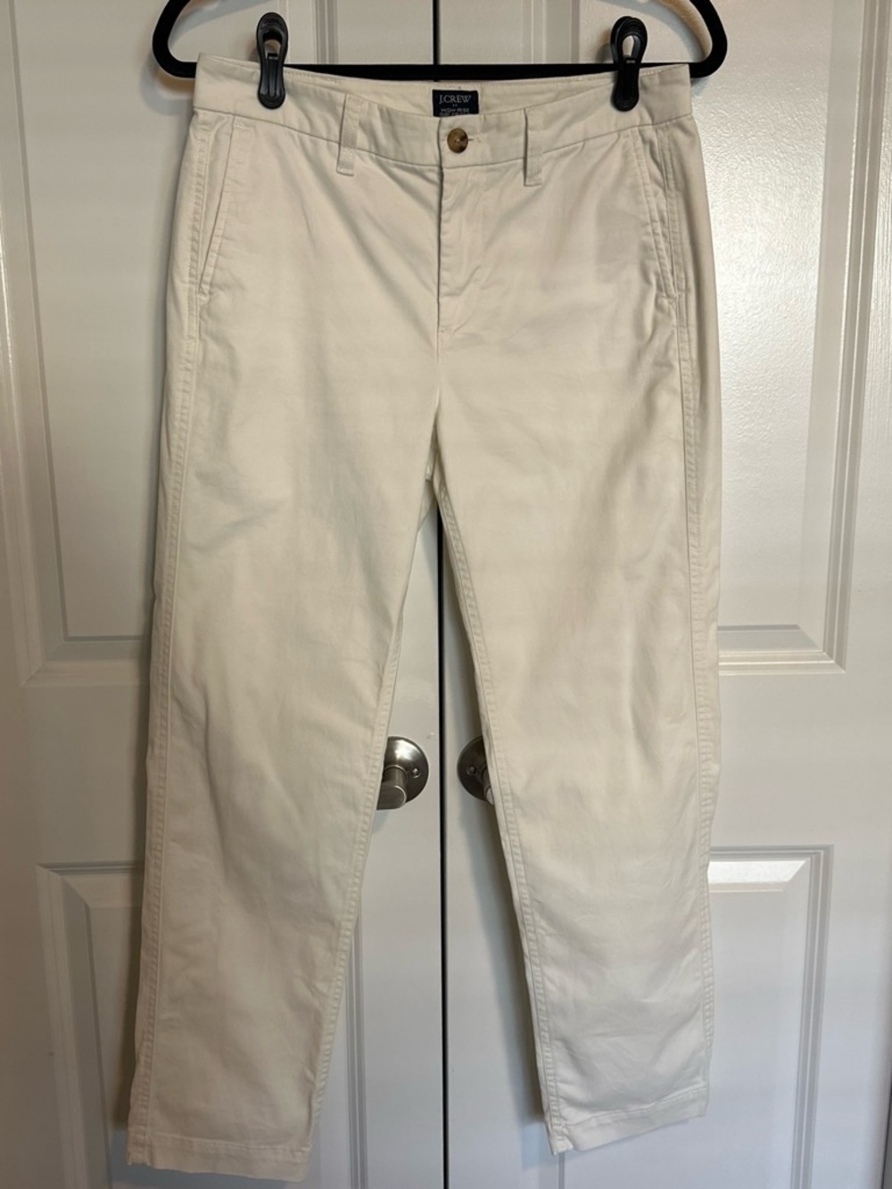 J. Crew Women's Off-White Straight-Leg Chinos